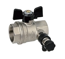 Кран шаровой Bugatti 3/4&quot; ВВ со сливным клапаном (бабочка) серия Oregon 03320013