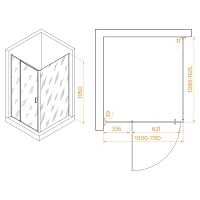 Душевой уголок RGW Passage PA-078 (PA-008 + Z-050-2) 1950x1000x1100 хром 350807801-11