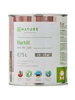 GNature 245, Hartöl Натуральная краска для внутренних работ, на основе природных масел, смол и воска, для всех типов деревянных поверхностей 0,75 л