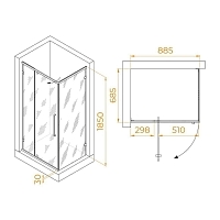 Душевой уголок RGW Classic CL-046B 90x70x185 черный матовый 350904697-14