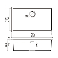 Мойка для кухни Omoikiri Yamakawa 75T-U/I BL черный 4993437