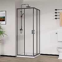 Душевой уголок Vincea City 1950x900x900 вороненая сталь VSS-5CT900CLGM