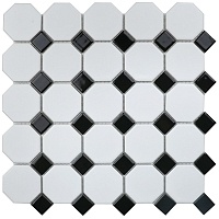Керамическая Мозаика Starmosaic Octagon small White/Black Matt (IDLA2575) 29,5х29,5х4,5