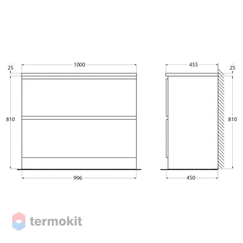 Тумба под раковину 100 напольная BELBAGNO Albano Rovere Rustico ALBANO-1000-2C-PIA-RR