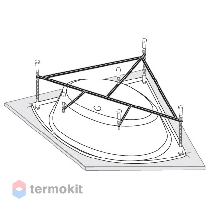 Каркас к ванне VAGNERPLAST Iris 143x143 VPK143143