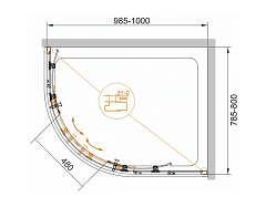 Душевой уголок Cezares Eco 1900x1000x800 хром ECO-O-RH-2-100/80-C-Cr