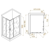 Душевой уголок RGW Passage PA-246B 1950x1200x900 черный 030824692-14