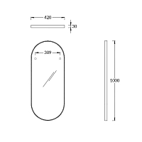 Зеркало Kerama Marazzi CONO 42 подвесное черный матовый CO.mi.P.42\BLK