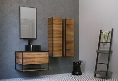 Зеркало Jorno Steal 50 подвесное с полкой Ste.02.50/Pl/B