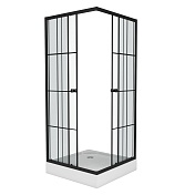 Душевой уголок Niagara Nova 1950x800x800 (стекло с рисунком) черный NG-0180-14