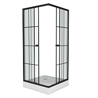 Душевой уголок Niagara Nova 1950x800x800 (стекло с рисунком) черный NG-0180-14