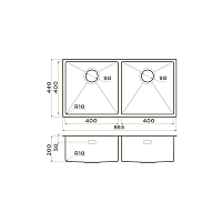Мойка для кухни Omoikiri Taki 86-2-U/IF-GM вороненая сталь 4993793