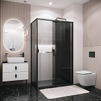 Душевой уголок Grossman Style 1950x1000x1000 (тонированное стекло) черный матовый 120.K33.05.1010.21.10