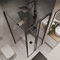 Душевой уголок Niagara Nova 1950x1000x800 черный матовый NG-84-10AB-A80B-34