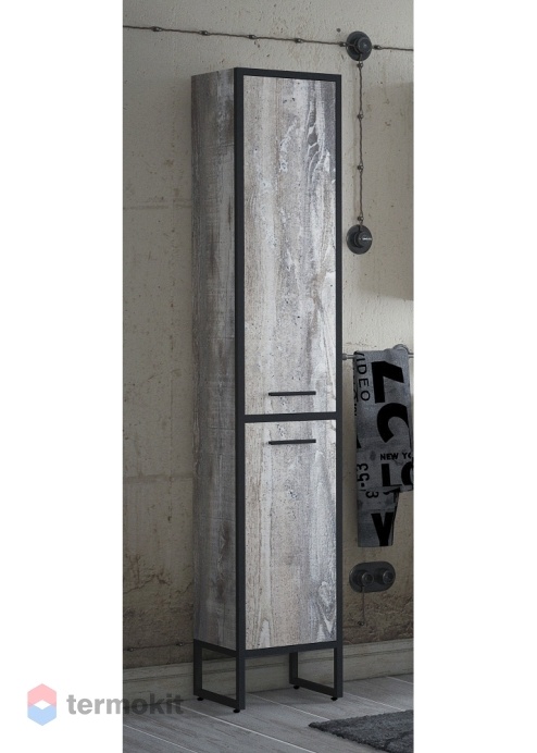 Шкаф-колонна Corozo Айрон 35 черный/антик SD-00000387