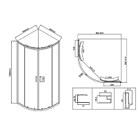 Душевой уголок Vincea City 1950x900x900 хром VSQ-5CT900CL