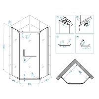 Душевой уголок RGW Passage PA-081B 900x900x1950 черный 35088199-14