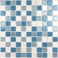 Стеклянная Мозаика Bonaparte Shine Blue (4x25x25) 30x30