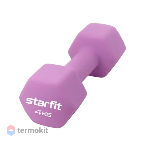 Гантель неопреновая Starfit DB-201 4 кг, фиолетовый пастель 1 шт