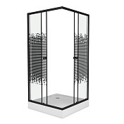 Душевой уголок Niagara Eco 1950x800x800 (стекло с рисунком) черный NG-008-14Q BLACK