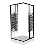 Душевой уголок Niagara Eco 1950x800x800 (стекло с рисунком) черный NG-008-14Q BLACK
