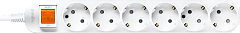 Удлинитель Anam Legrand e-Fren 4 с Anam Legrand e-Fren 6 с выключателем, шнур 1.5м, 16A, 250V