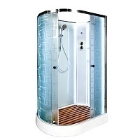 Душевая кабина Deto EM 110x110 Хром (узорчатое стекло) ЕМ1511 R N LED