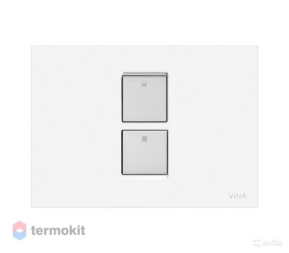 Клавиша смыва Vitra Twin 748-0101 белый, серый