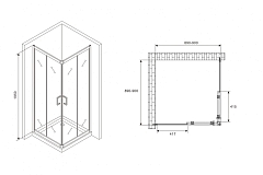 Душевой уголок ABBER Schwarzer Diamant 1950x900x900 черный AG02090B5