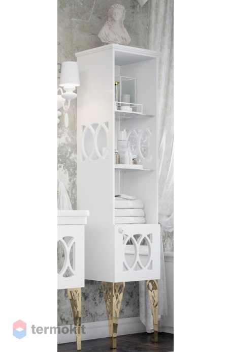 Шкаф-колонна Corozo Таормина 40 напольный белый глянец SD-00000306