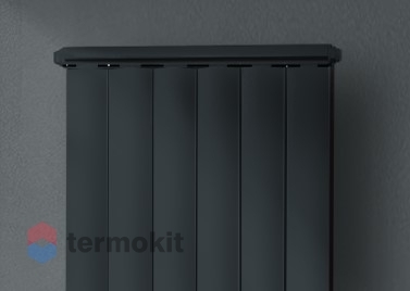 Дизайн-радиатор алюминиевый Silver 250 \ 12 секций \ с боковым подключением серый