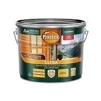Pinotex Ultra,Влагостойкая защитная лазурь для древесины, с воском, калужница, 9л