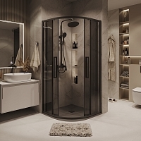 Душевой уголок Grossman Cosmo 1950x1000x1000 (тонированное стекло) черный матовый 301.K33.02.1010.21.10