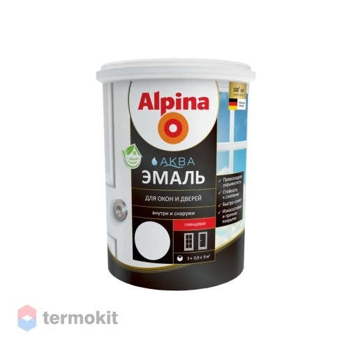 Alpina Аква Эмаль для окон и дверей 0,9 л