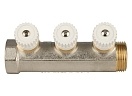 Stout Распределительный проходной коллектор ВР-НР 1" c 3 отводами 3/4"ЕК