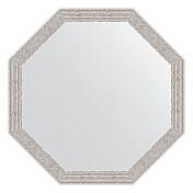 Зеркало с фацетом в багетной раме EVOFORM OCTAGON 58 волна алюминий BY 3683