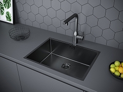 Мойка для кухни Paulmark NEXT вороненая сталь PM215844-GM