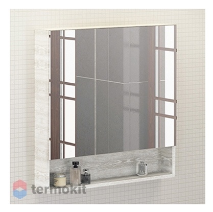 Зеркальный шкаф COMFORTY Никосия-80 дуб белый 00004138838