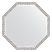 Зеркало с фацетом в багетной раме EVOFORM OCTAGON 68 волна алюминий BY 3684