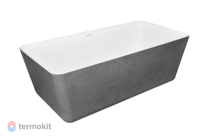 Ванна из искусственного камня NTBagno Victori 1650x800 белый/серый матовый NT305