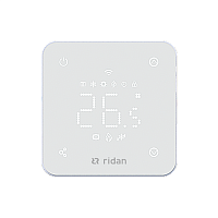 Комнатный термостат Ридан RSmart-FW с Wi-Fi подключением 230V, встраиваемый, белый