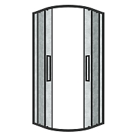 Душевой уголок Grossman Cosmo 1950x1000x1000 (стекло шиншилла) черный матовый 301.K33.02.1010.21.02