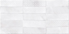 Керамическая плитка Cersanit Carly облицовочная рельеф кирпичи декорированная светло-серый (CSL524D) 29,8x59,8