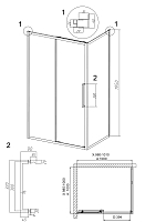 Душевой уголок Grossman Cosmo 1950x1000x1000 (стекло шиншилла) левый хром 120.K33.02.1010.10.02
