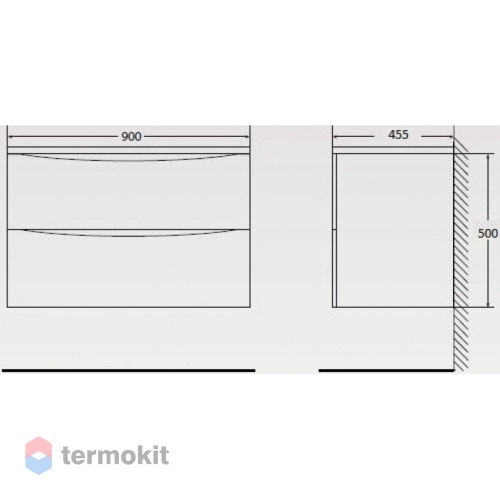 Тумба под раковину BelBagno ACQUA 90 подвесная Rovere Vintage Bianco ACQUA-900-2C-SO-RVB