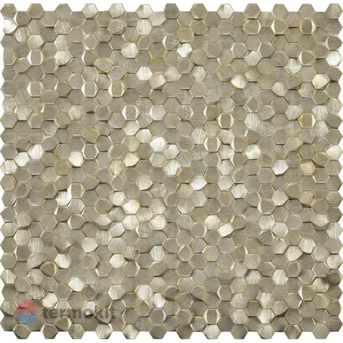 Металлическая мозаика Lantic Colonial Gravity Aluminium 3D Hex. Gold 30,7х30,1х0,3