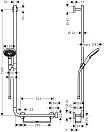Душевой гарнитур Hansgrohe Raindance Select S 120 со штангой 110 см, левосторонний 26324000