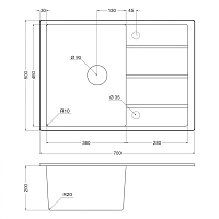 Мойка для кухни EMAR Quartz оникс EMQ-1700.Q Оникс