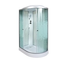 Душевая кабина Deto L 120x80 Хром (рифленое стекло) L 902 L с электрикой