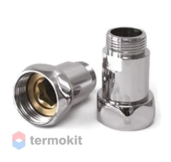 Прямое соединение Terminus 3/4"х3/4" г/ш (хром) 2шт